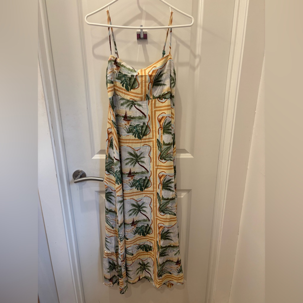 Nwt Label Of Love Tropical Print Linen Blend Maxi Dress - S